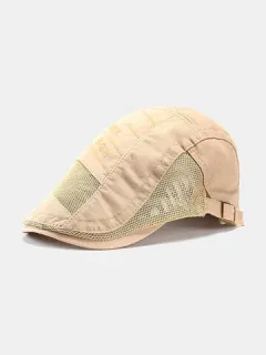 Ocio de moda Sol Sombrero Malla de protección solar británica Sombrero Gorras de boina transpirables Gorras planas