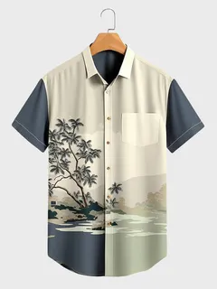 Camisas con estampado de paisaje de plantas