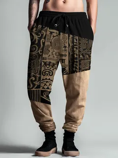 Tribal Patrón Patchwork Pantalones