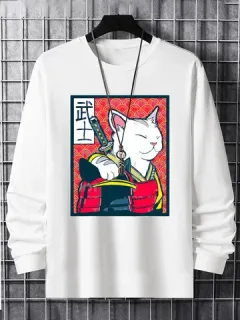 Guerrero Gato Ukiyoe Camisetas gráficas