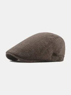 Visera retro de algodón para hombre Forward Sombrero Boina Sombrero Gorra plana