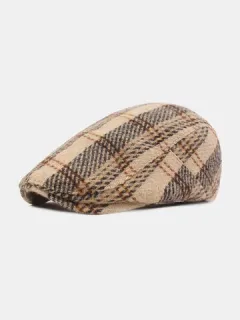 Hombre Plaids Patrón Casual Young Forward Sombrero Plano Sombrero