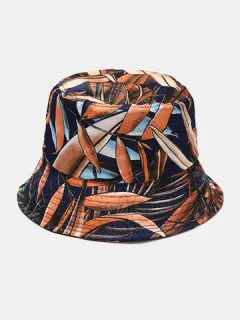 Mujeres y hombres Estampado superpuesto floral Patrón Visor Bucket Sombrero