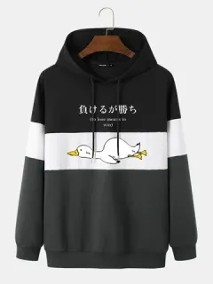 Sudaderas con capucha de patchwork de pato de dibujos animados