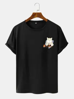 Camisetas con estampado japonés Cartoon Gato