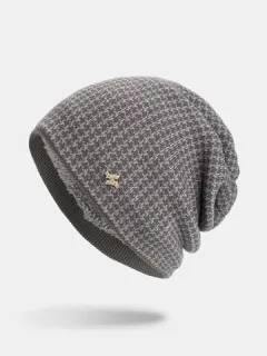 Hombre Plus Velvet Plaid Patrón al aire libre Gorro largo Sombrero