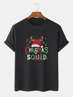 Camisetas con estampado de letras navideñas