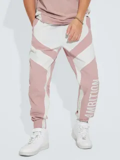 Estampado de letras con bloques de colores Carga Pantalones