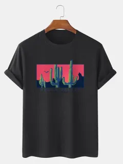 Camisetas gráficas Cactus 100% algodón