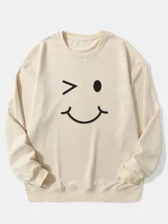 Sudaderas con estampado de cara sonriente