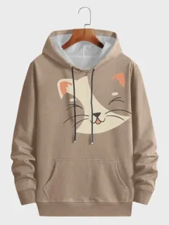 Sudaderas con capucha con estampado de dibujos animados Gato