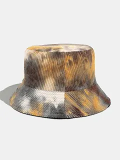 Cubo de pana multicolor con efecto tie dye para mujeres y hombres Sombrero