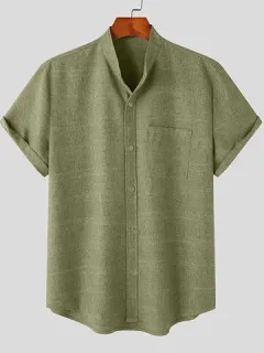 Cuello alto sólido Camisa