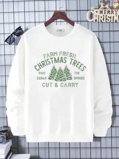 Sudaderas con estampado de letras de árbol de Navidad