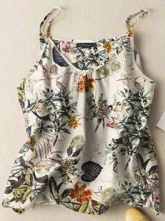 Planta Tropical Print Spaghetti Camisole