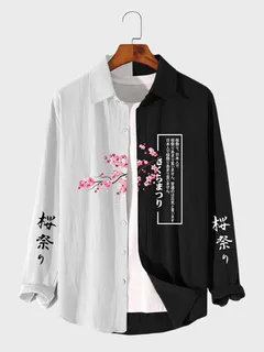 Camisas japonesas con retales de flores de cerezo