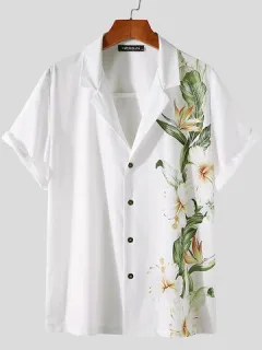 Manga corta con estampado de flores Camisa