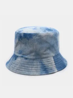 Mujer y hombre Pana de doble cara con efecto tie-dye Soft Cubo informal Sombrero