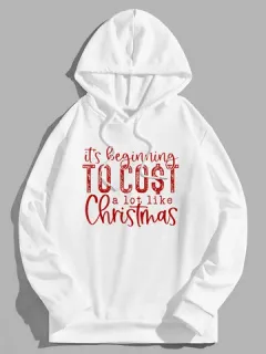 Sudaderas con capucha informales con letras navideñas