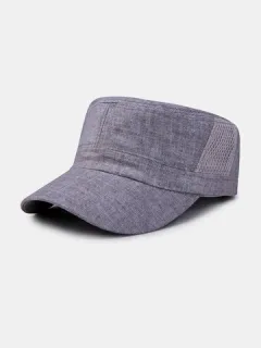 Gorra plana de algodón con ala ancha