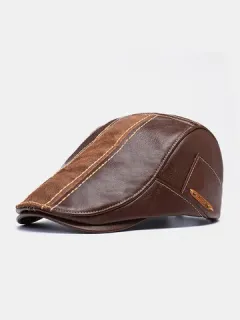 Gorra plana con etiqueta de punto de patchwork de Collrown para hombre