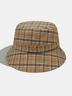 Mujeres y hombres Plaid Patrón Cubo de estilo retro Sombrero