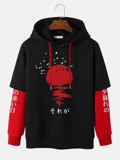 Sudaderas con capucha estampadas de escena del atardecer