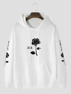 Sudaderas con capucha con estampado floral japonés