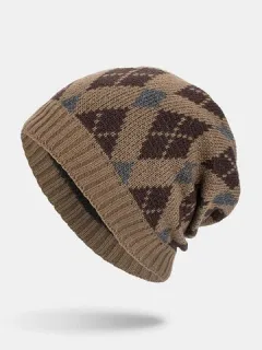 Hombres Wool Keep Warm Gorro sin ala de punto de lana Sombrero