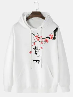 Sudaderas con capucha con estampado de ciruela china Bossom