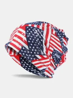 Gorro unisex con estampado de bandera americana Sombrero