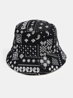 Superposición unisex Paisley Patrón Bucket Sombrero