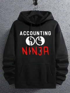 Sudaderas con capucha con estampado de letras Ninja