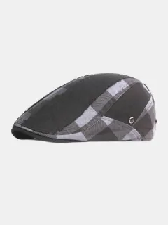 Hombre Plaid Patrón Visera plana de color patchwork Sombrero