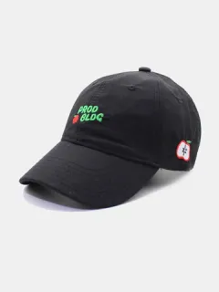 Embroidered Apple Pattern Baseball Cap with Embroidered Letters