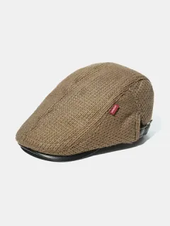 Gorro de punto para hombre Sombrero Gorros de boina cálidos acolchados