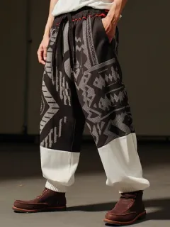 Tribal Geo Patrón Patchwork Pantalones