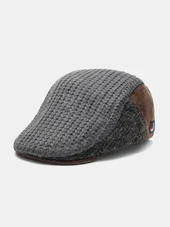 Gorros planos de la boina de los hombres de la costura de la tela de punto