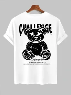 Camisetas con estampado de letras de oso de dibujos animados