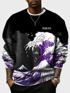 Sudaderas con estampado de ondas japonesas