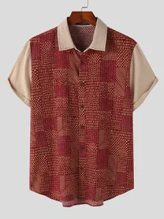 Solapa Patchwork Estampado Étnico Camisa