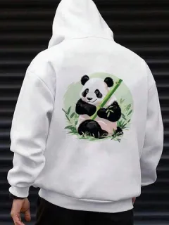 Sudaderas con capucha con estampado trasero de bambú Panda