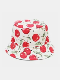 Cubo de cereza de dibujos animados unisex Sombrero