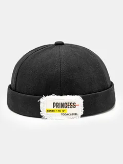 Gorra unisex Letters Raw-edge Label Brimless Cráneo