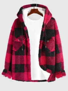 Plaid Plush Hooded Jacket