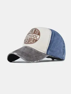 Gorra de béisbol con bordado retro de mezclilla lavada