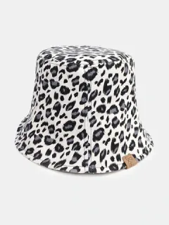 Cubo de leopardo superpuesto unisex Sombrero