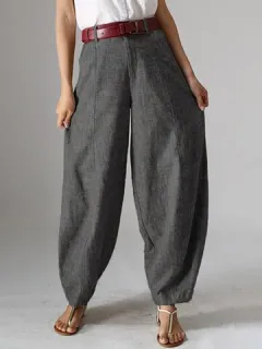 Casual Sólido Harén Pantalones