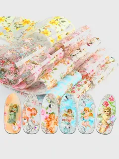 8 Small Floral Nail Stickers