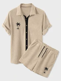 Palm Tree Embroidery Texture Co-ords